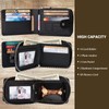 HUMERPAUL Mens Wallet Genuine Leather RFID Blocking Zipper Bifold Wallets