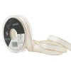 Berisfords Gold Edge Satin Ribbon, Bridal White, 15 mm