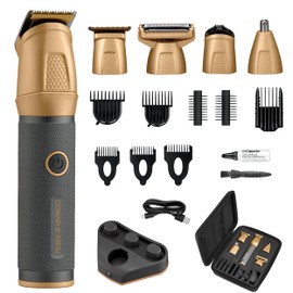 Conair Men All-in-One Trimmer for Men - Nose Hair, Beard, Mustache, Body Hair Trimmer - 19 Piece Men's Grooming Kit for Manscaping- Showerproof - Rechargeable