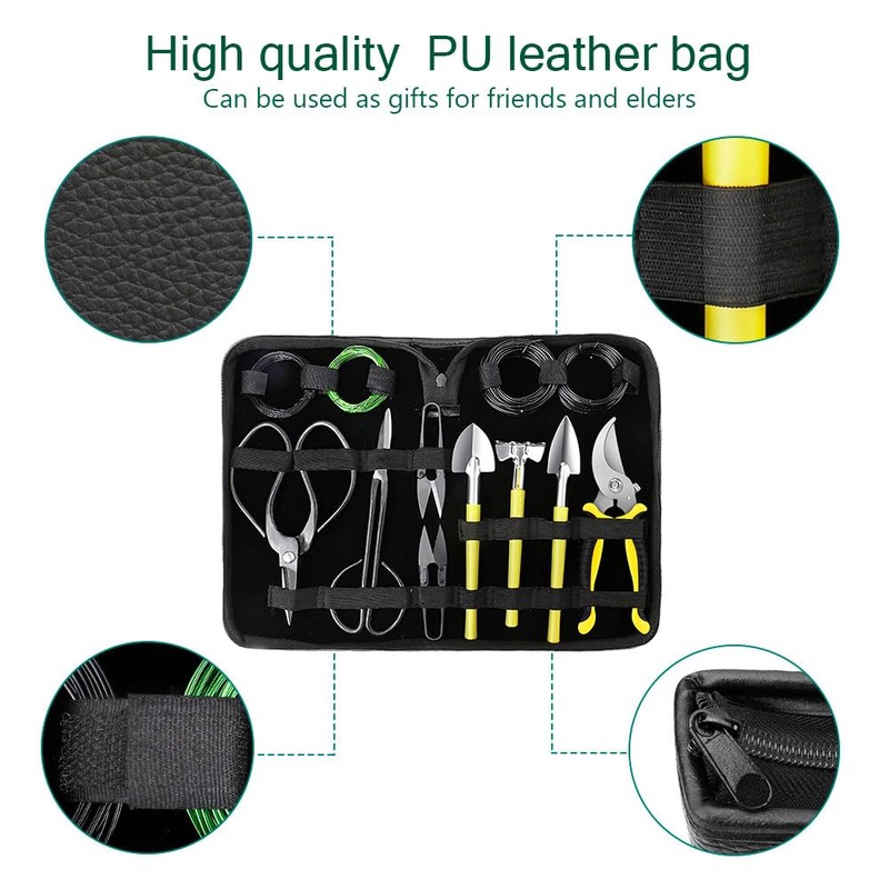 MOSFiATA Bonsai Tools Set 13 Pcs High Carbon Steel Succulent