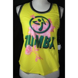 Zumba Spread Zumba Love Tank Top -Yellow Jersey, Pink Roses size XS (B232)