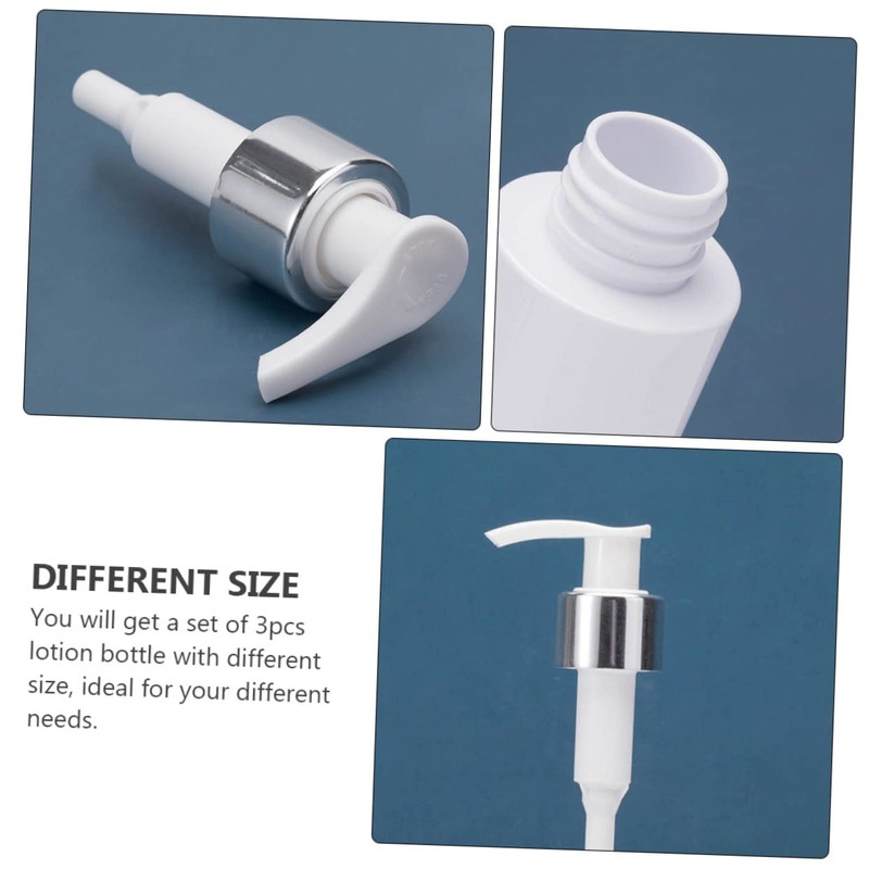 IWOWHERO 3pcs White Lotion Pump Bottles Refillable Travel Containers for