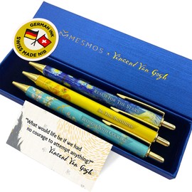 MESMOS Van Gogh Fancy Pen Set - Inspirational Gifts for Women, Office Motivational Writing Pens for Boss Lady, Congratulations Gifts, Unique Click Pens for Servers and Promotions