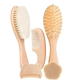 5 Piezas Peine Para Bebe, Cepillo Bebe Para Cuidado Diario Del Cabello, Eliminacion De Costra Lactea, Masaje Relajante Del Cuero Cabelludo, Distribucion De Aceites Capilares, Para Padres De Recien Nacidos