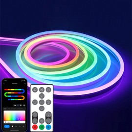 RGB Neon LED Strip 3 m, 12 V RGBIC LED Strip Light Neon LED Strip with App Control, Music Sync, DIY Function, Works with Alexa and Google Assistant, Neon Light Strip IP67 Neon Light Strips