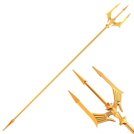 Udekit Metal Trident Spear 78 Inches Adjustable Length Cosplay Costume 3-Pronged Poseidon Weapon for Adult Women Men Halloween