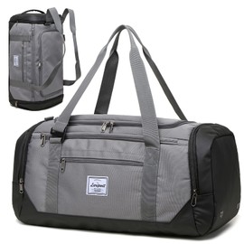 Laripwit Travel Bag Men's 40L Medium Sports Bag with Shoe Compartment Wet Compartment Weekender Travel Bag Backpack for Travel, gray, Travel, sports, camping, hiking