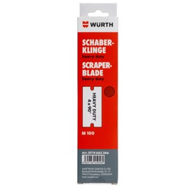 Würth 100 x Scraper Blades Heavy Duty 4 x 90° Degree Scraper Replacement Blades for Blade Scraper in Cardboard Dispenser 0714663366 for Removing Brittle Materials and Residues, as well as Smoothing