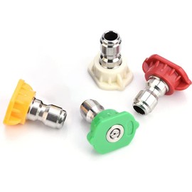 4 Pack Pressure Washer Spray Nozzle Tips, Power Washer Soap Nozzles Multiple Degrees for Cleaning Power, 1/4'' Quick Connector,
