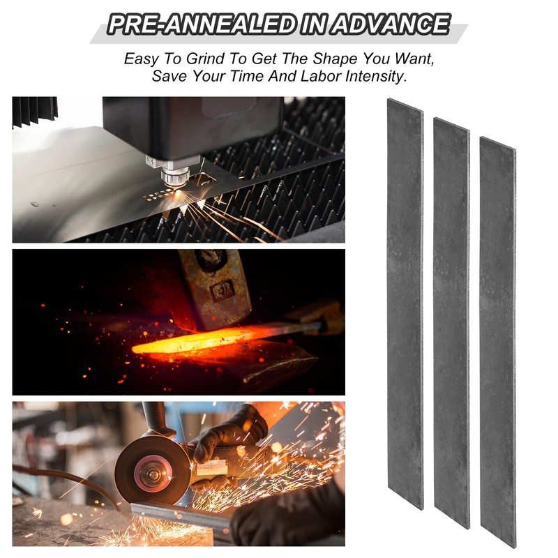 PATIKIL E52100 Steel Flat Bar, 5 Pcs 12" x 1