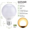GIOVAR 8-Pack G25 LED Vanity Light Bulbs 120V 40 Watt