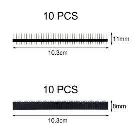 20 pieces 2.54 mm breakaway board, 40 pin male and female connector header for Arduino shield, pin header, male and female pin header PCB soldering, socket header solder pins, hole grid board