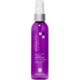 Andalou Naturals Blossom + Leaf Toning Refresher Equilibra los niveles de pH hidrata y alivia la piel seca irritada. Contiene aloe vera geranio y hoja de naranja, 6 fl oz