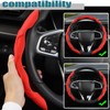 GIANT PANDA Leather Steering Wheel Cover, Car Accessories Interior, 3-Piece