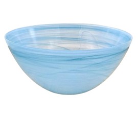 Red Pomegranate Collection NUAGE 10" Alabaster Glass Serving Bowl Turquoise