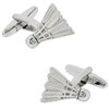 silver badminton feather shuttle cufflinks cufflinks n02709, Brass, No Gemstone