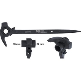 BGS 6777 | Scaffolding Ratchet | 4-in-1 | 19 x 22 mm