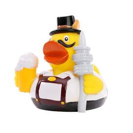 Schnabels Squeaky Duck Munich - Gift for Birth Birthday Name Day Children Baby Friend Girl Boy - Toy Squeaky Duck Decorative Bathtub