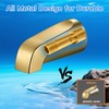 Brushed Gold Tub Spout Without Diverter, Shower Faucet,Brass Adapter,5.3"