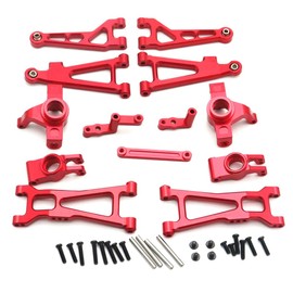 Aswalling Metal Upgrade Parts Kit Swing Arm Steering Cup for HBX 16889 16890 SG1601 SG1602 1/16 RC Car Accessories,Red