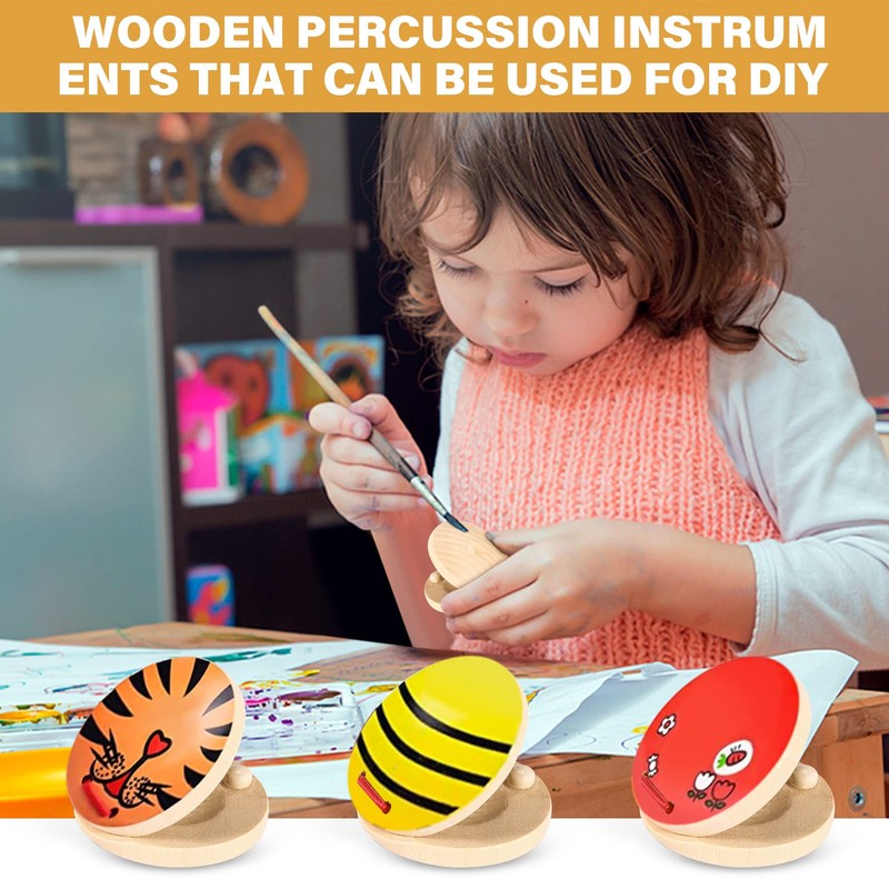 Ahvqevn Music Castanet Instrument, Wooden Finger Castanet Percussion Instrument, Rhythm