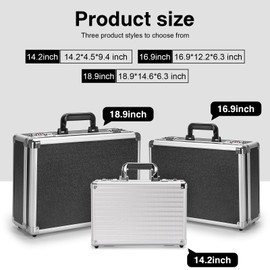 LOCKCURX File Organizer Storage Box - 18.8 x 14.5 x 6.2 Inch X-Large, Portable Locking Storage Totes with Dual Combination Locks for Cash, Documents & Valuables - Black