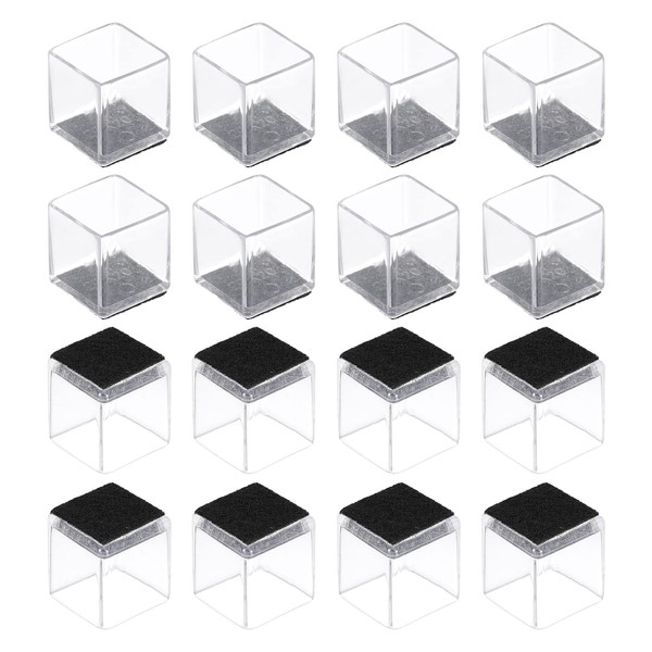 sourcing map Chair Leg Floor Protectors, 24Pcs Square PVC &