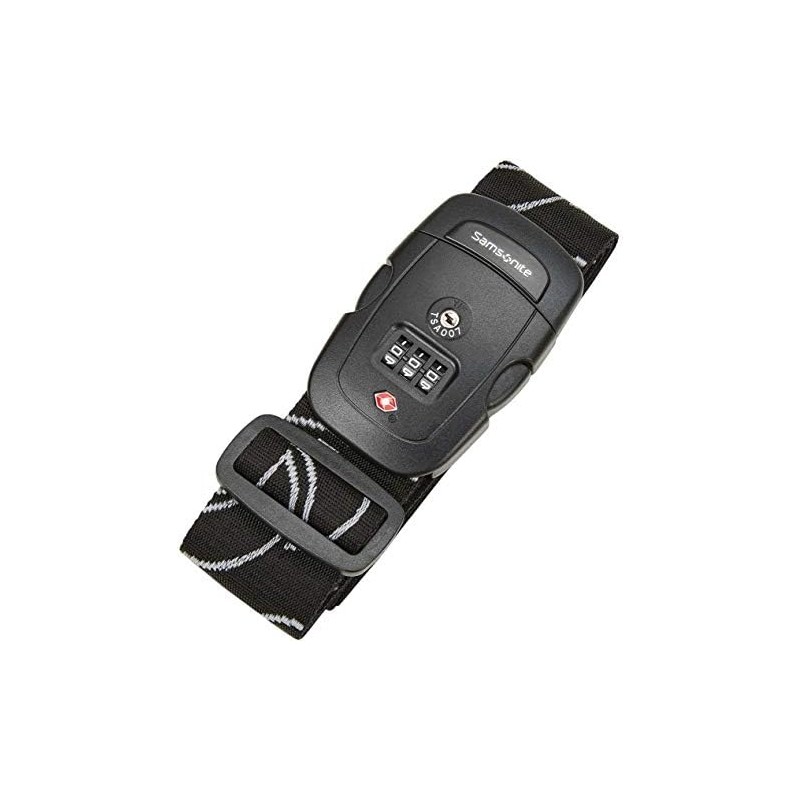 Samsonite Correa para Equipaje, Negro, Combination Lock, Correa de Equipaje