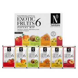 Nutriglow Naturals Exotic Fruit Facial Kit with Honey, Vitamin E for Radiant Glow, 60G