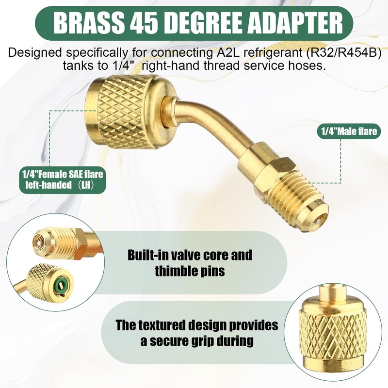 Mudder 21 Pcs A2L R32 R454B HVAC Adapter Kit, 1/4"