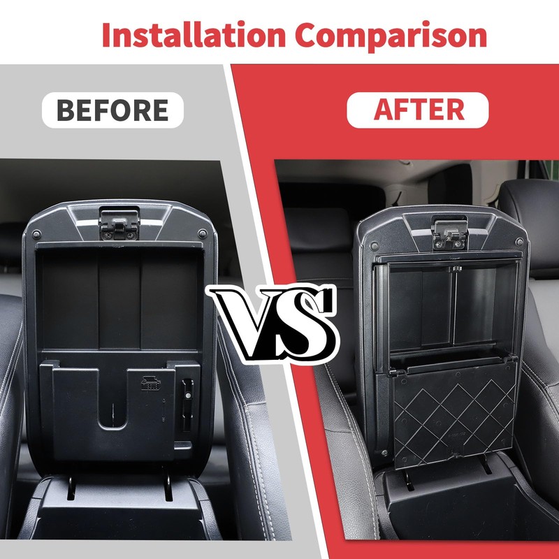 Jimen for 4Runner Armrest Organizer, Center Console Tray Hidden Storage