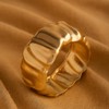 Zaquki Chunky Gold Bangle Bracelets for Women 14K Gold Plated