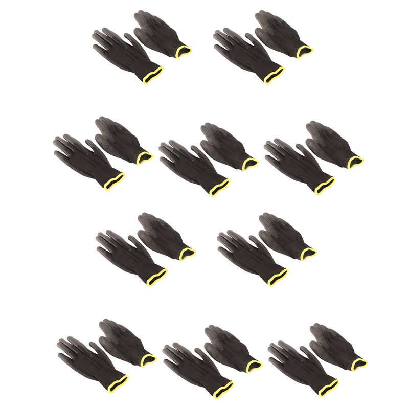 10 Pairs Safety Work Gloves PU Coated Static Proof Nylon