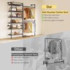 ONBRILL H2 Wall Mounted Clothing Rack, Expandable Industrial Pipe Clothes