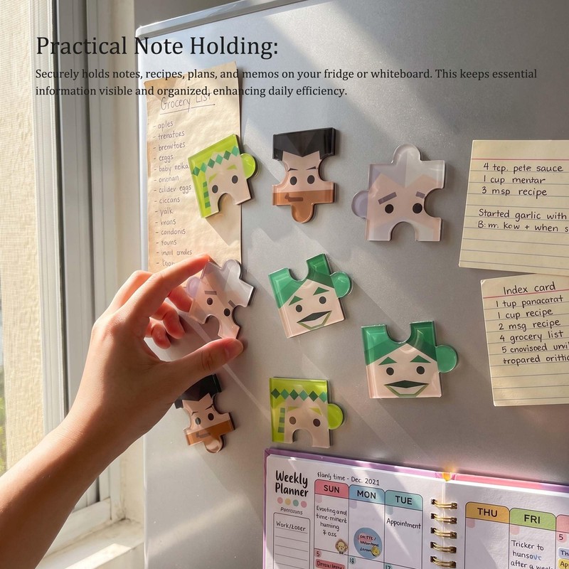 8 Pieces MBTI Personality Acrylic Jigsaw Shape Fridge Magnet