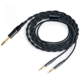 Fezzlo Audio Cable Replacement for Hifiman Sundara HE560 HE400SE HE-350 Meze99 Classics Denon AH-D9200 Sony MDR Z1R Dual 3.5mm Headphones 6.35mm(1/4") Plug 6.5ft