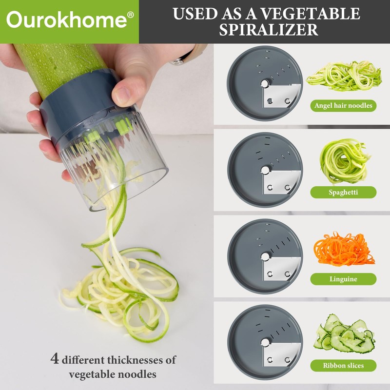 Ourokhome Veggie Chopper and Dicer with Container, Manual Hand Food