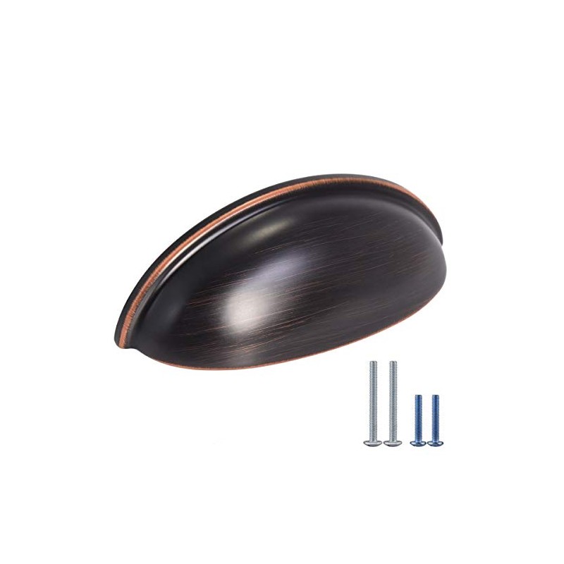HOMOTEK 6 Pack Drawer Bin Cup Pulls Dresser Pulls for