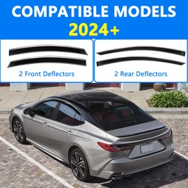TUWEEN Side Window Rain Guards Deflectors Compatible with Toyota Camry (Xv80) 2024,Vent Window Sun Visors,Ventilation,Tape-On Type,Durable,4 Piece Set