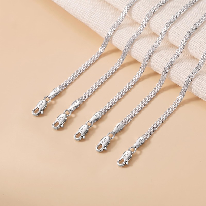 Silver Bracelets for Women, 3MM 925 Sterling Silver Bracelets 6.5