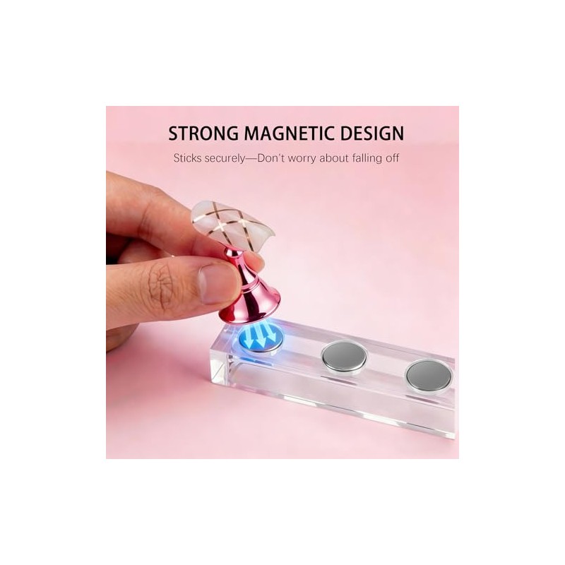 Soporte de uñas acrílico para uñas, soporte magnético para práctica,