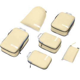 Cipway Compression Packing Cubes for Travel (Vanilla Cream 6 Set)