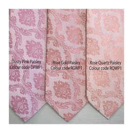 TIES R US Rose Quartz Paisley Handmade Mens Bow Tie and Pocket Square Set