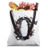 Letter O Initial Floral Monogram Rose Pink Flower Butterfly Tote