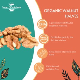 Sussex Wholefoods Organic Walnut Halves 250g