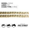 HILAKE Gold 520 X-Ring Chain 120 Links with Connecting Master