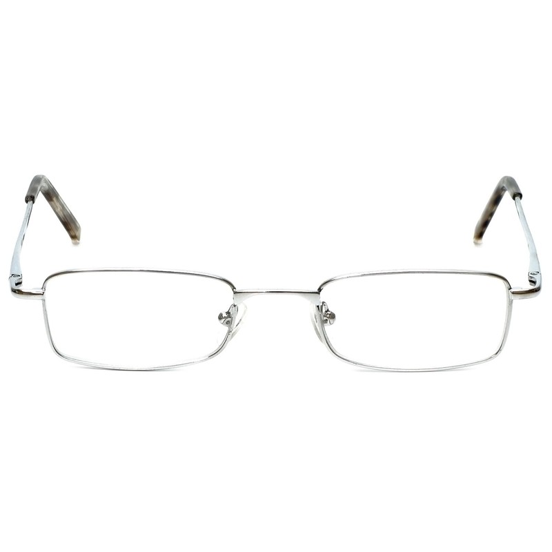 Calabria 753-XL Rectangle Reading Glasses +3.50 Silver Men Women Metal