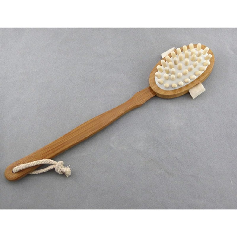 Cepillo de Bambú con Mango Desmontable para Exfoliación Corporal y