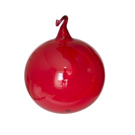 Lauschaer Glas Christbaumkugeln rot klarglas mit Glasöse 3 Stück d 8cm mundgeblasen handgeformt Original Christbaumschmuck Weihnachtsbaumschmuck mundgeblasen