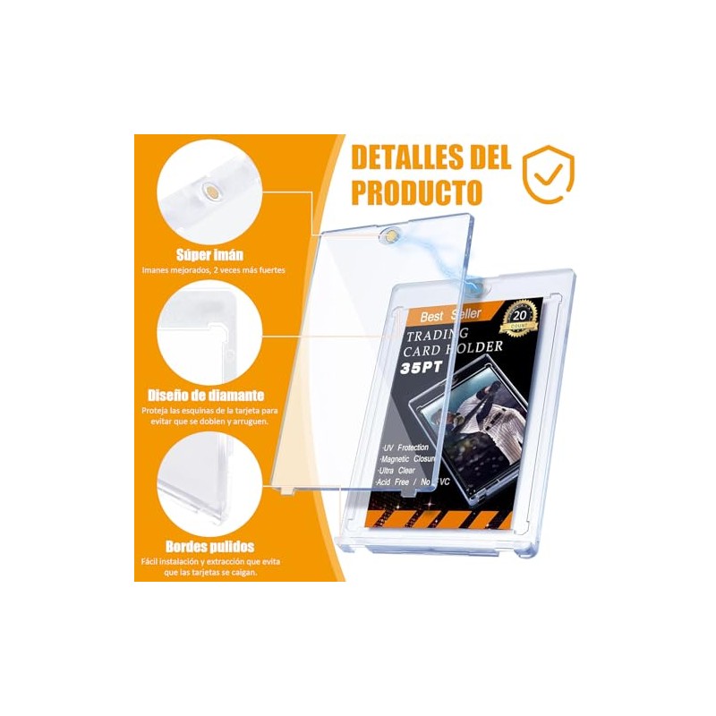 35PT Porta Tarjetas Magnéticas para Intercambio, 20 Pcs, 5 Soportes